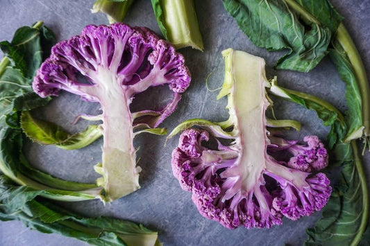 Purple Cauliflower Steaks with Mint Chutney and Pomegranate - Nourished Natural Health