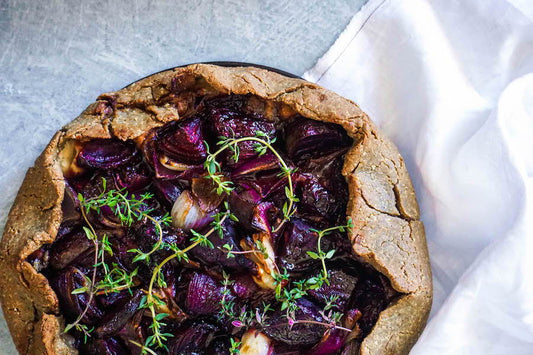 Rustic Caramelised Onion and Beetroot Galette - Nourished Natural Health